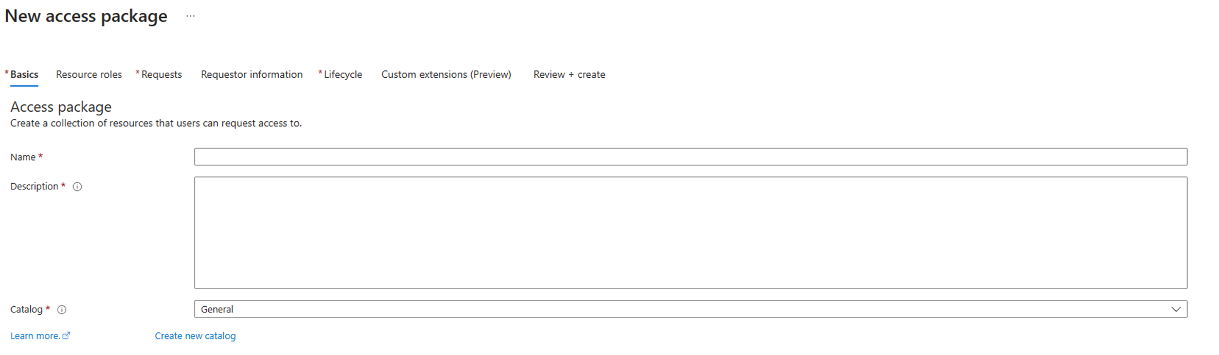 创建访问包的屏幕截图。