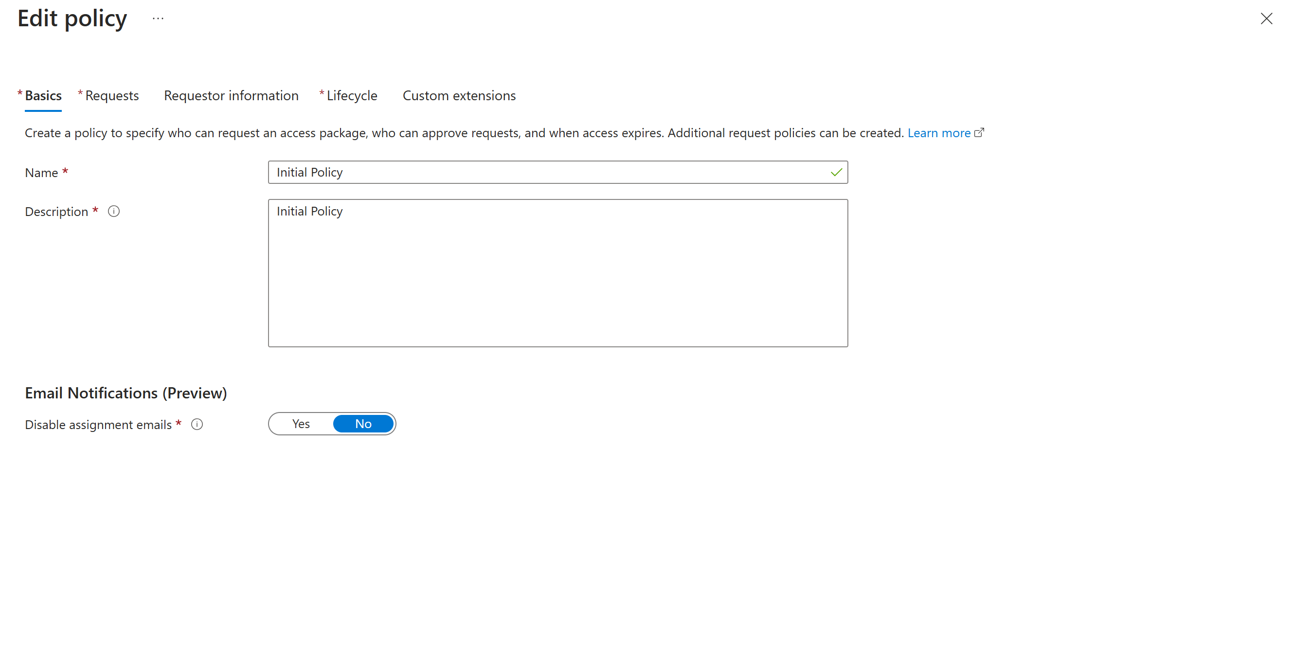 访问包 - 编辑策略