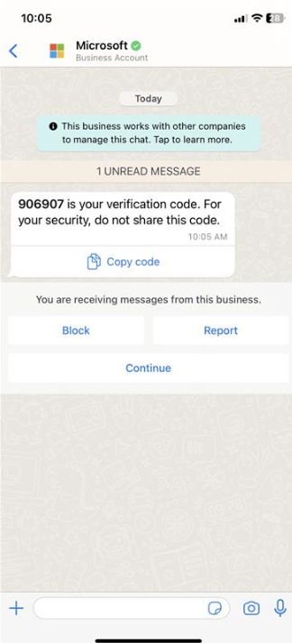 确认的屏幕截图。