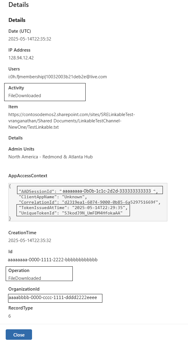 Microsoft Purview 门户的屏幕截图，显示了搜索 Teams 和 SPO 的日志项的结果。