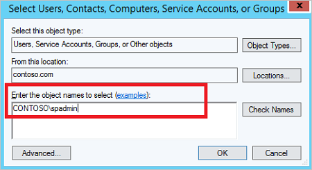 Add the SharePoint service account to the Microsoft Entra DC Service Accounts security group