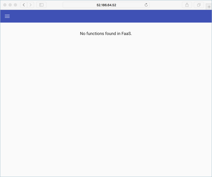 Screenshot of OpenFaaS UI.