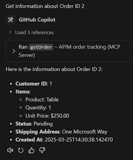 Visual Studio Code 中聊天结果的截图。