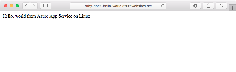 快速入门 创建ruby 应用 Azure Docs