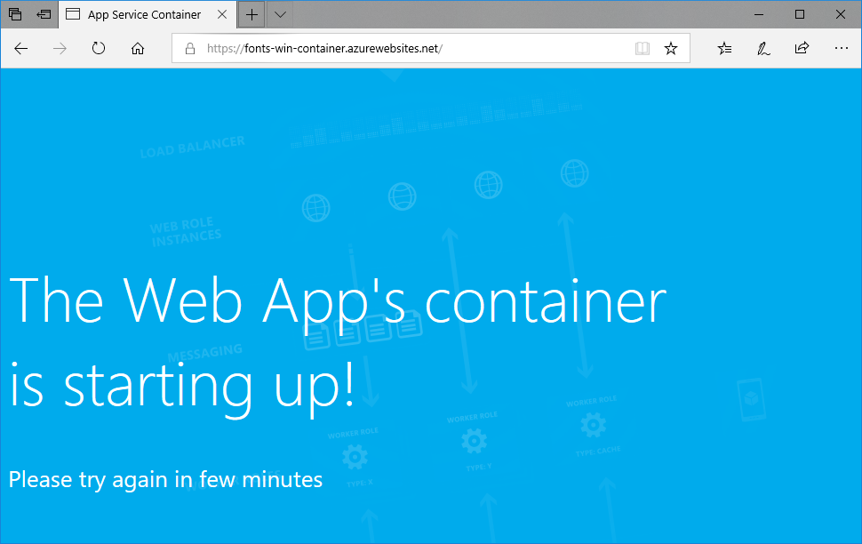 显示 Web 应用的新浏览器页面。