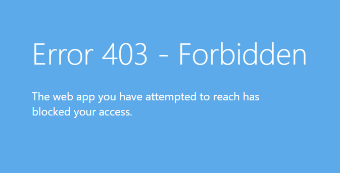 屏幕截图显示“错误 403 - 禁止访问”文本。