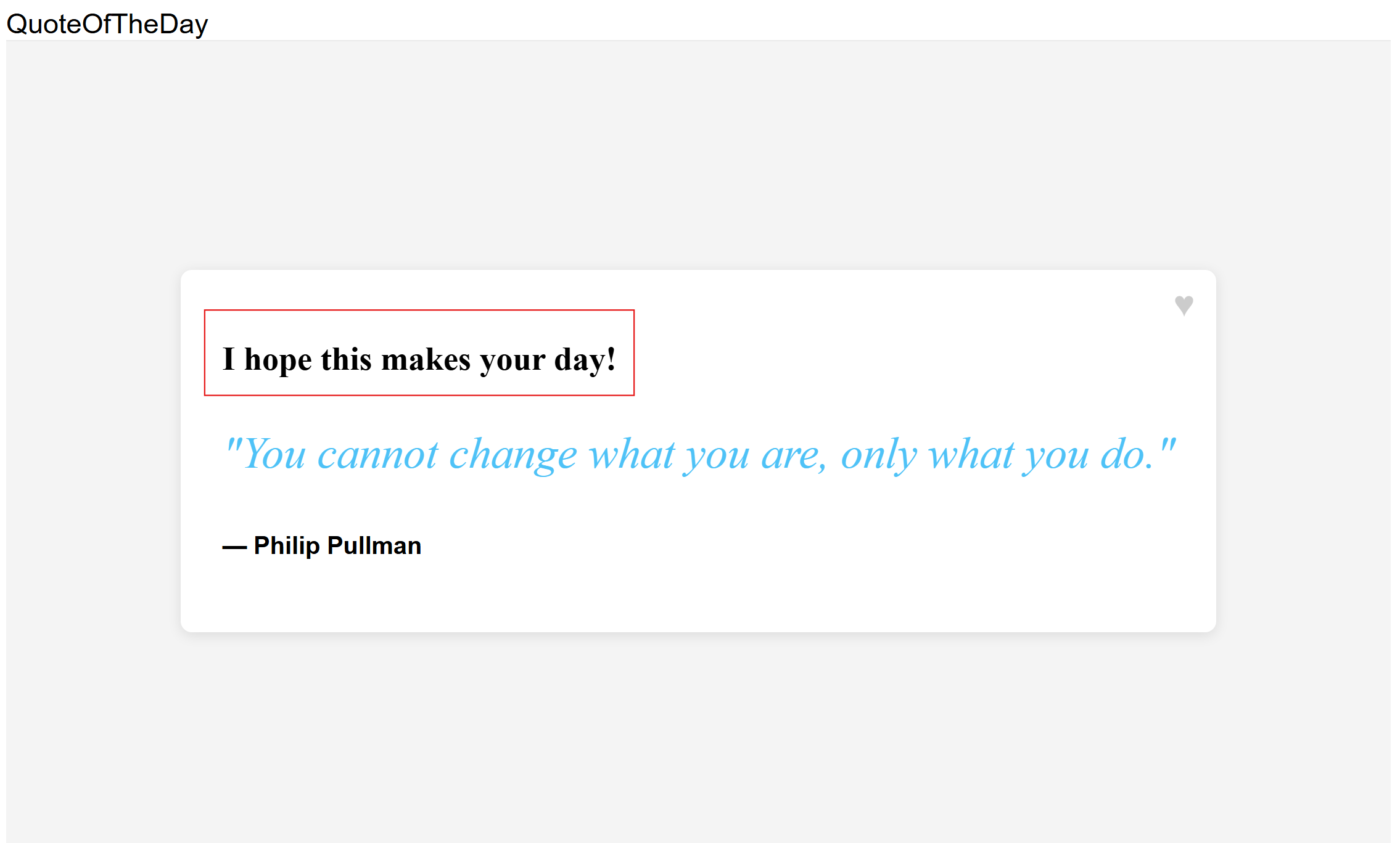 “每日名言”应用的屏幕截图，显示给用户的长问候语。