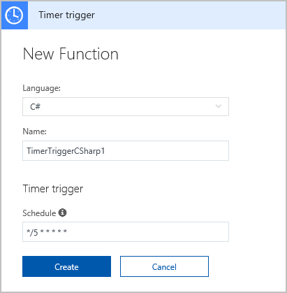 Azure Functions Runtime preview new timer function configuration