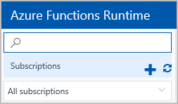 Azure Functions Runtime preview portal subscriptions