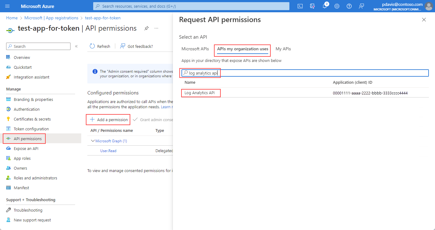 屏幕截图显示请求 API 权限页面。