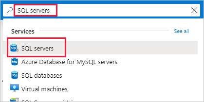 Search for and select SQL servers.