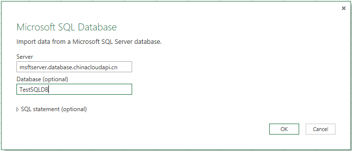Connect to Database Server Dialog box