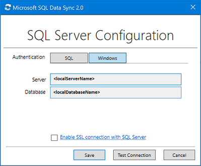 添加和配置 SQL Server 数据库