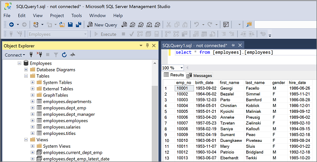 SQL Server Management Studio 的屏幕截图。