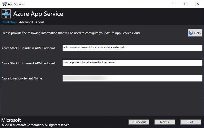 显示 Azure Stack Hub 云信息的屏幕截图。