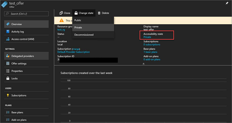 为 Azure Stack Hub 套餐选择可访问性状态