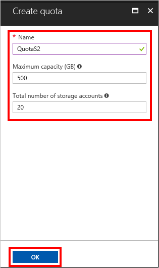 Screenshot that shows how to create new quota for new plan in Azure Stack Hub.