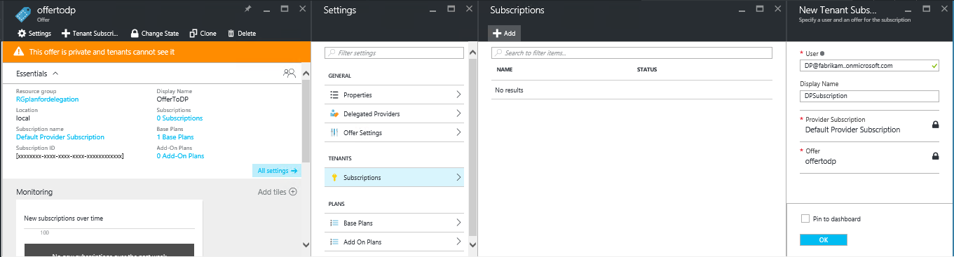 在 Azure Stack Hub 管理员门户中将委托的提供程序添加为订阅者