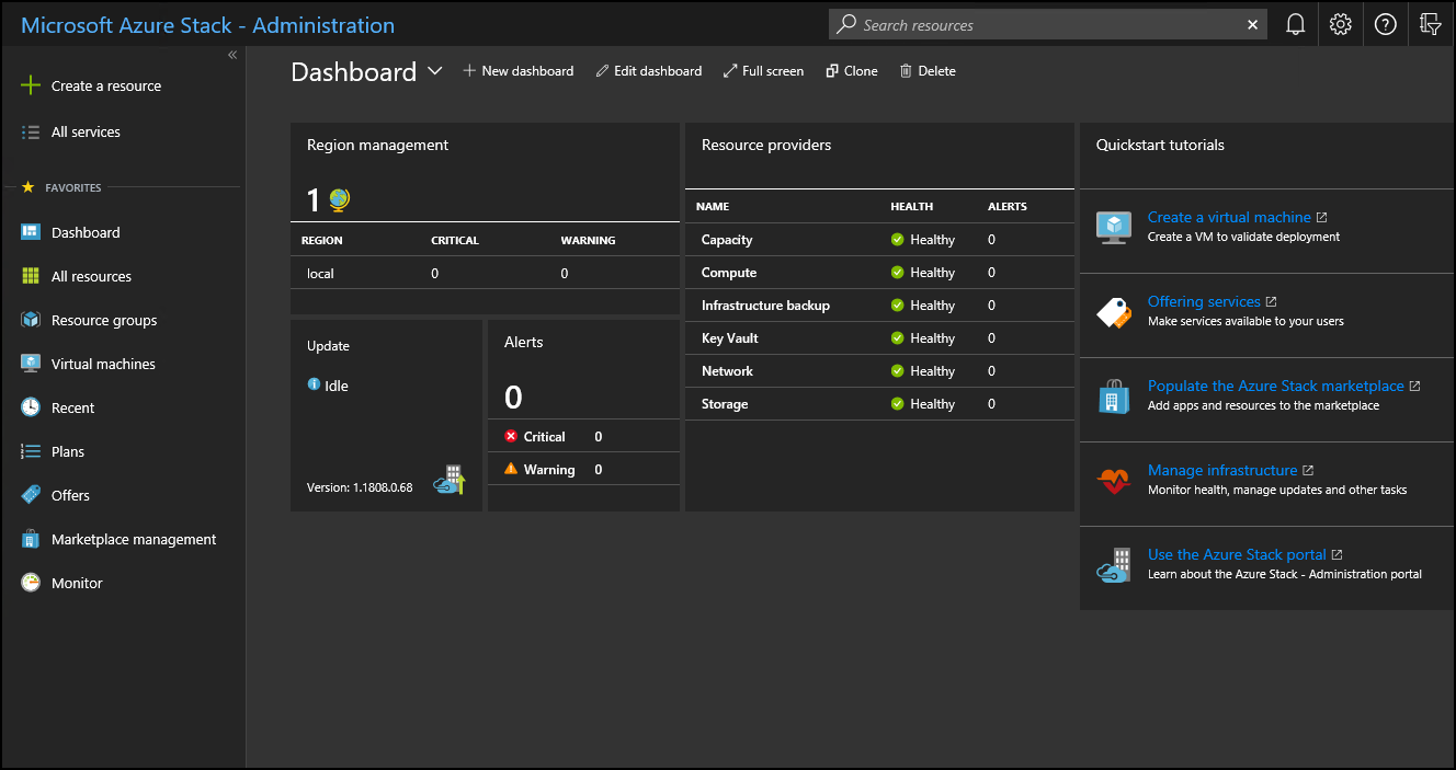 Azure Stack Hub administrator portal