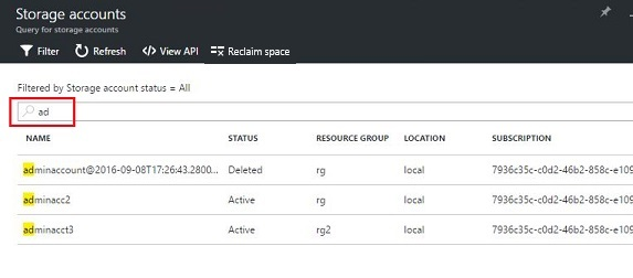 Find Azure Stack Hub storage accounts