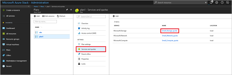 Quotas in Azure Stack Hub administrator portal