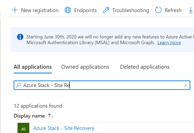 显示“所有应用程序”的门户页的屏幕截图。