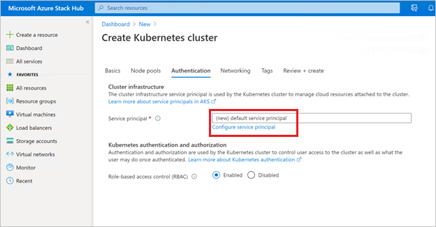 添加服务主体。