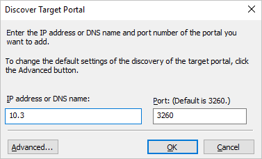 The Discover Target Portal windows shows 10.33.131.15 in the 