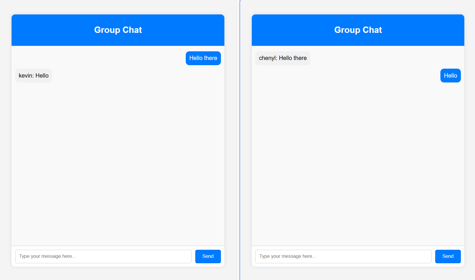 无服务器聊天应用的屏幕截图。