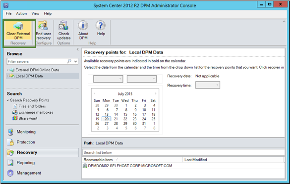 Screenshot shows how to clear external DPM.