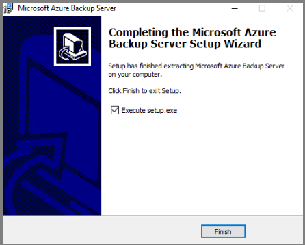 Setup extracts Azure Backup Server files