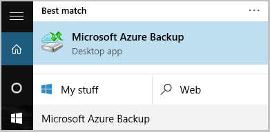 屏幕截图显示如何启动 Azure 恢复服务代理。