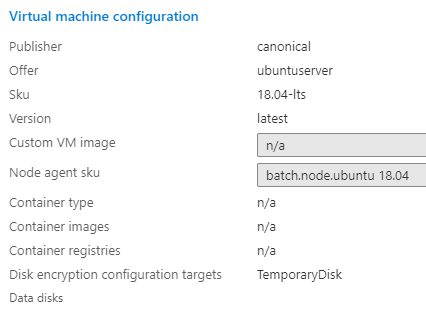 Screenshot showing the disk encryption configuration targets in the Azure portal.