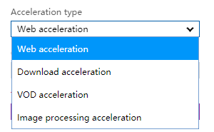 China CDN supported acceleration types for Standard SKU
