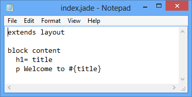 index.jade 文件的内容。