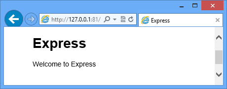 包含 Welcome to Express 的网页。
