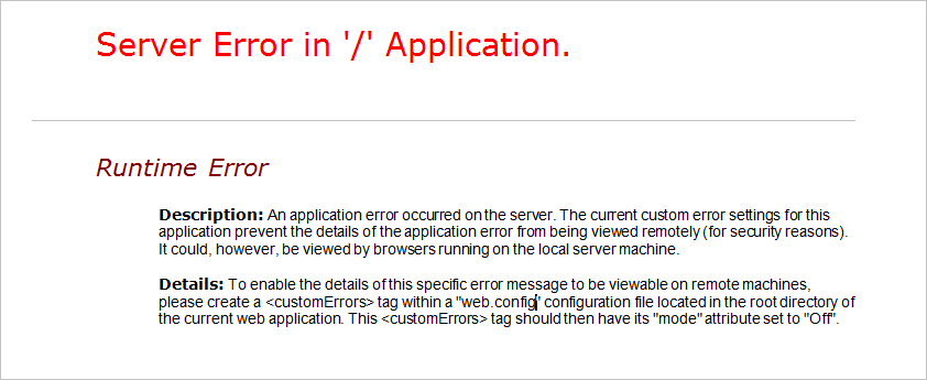 Server Error in '/' Application.