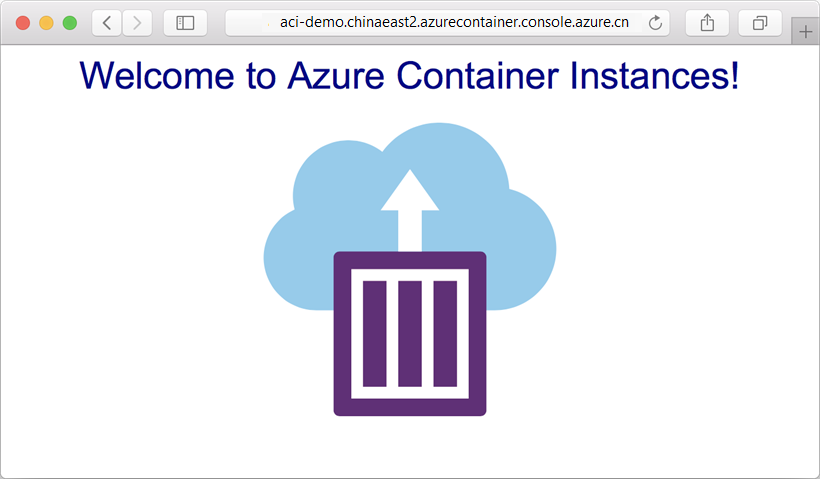 View an app deployed to Azure Container Instances in browser
