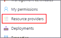 资源导航菜单中“资源提供程序”选项的屏幕截图。
