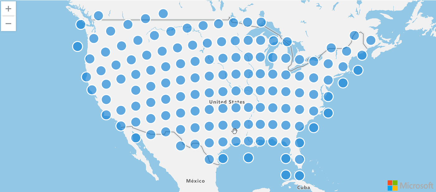 使用 geojson 显示的示例风暴事件的屏幕截图。