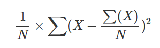 Image showing a variance sample formula.