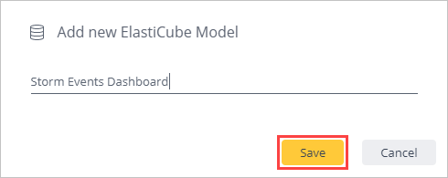 添加新的 ElastiCube 模型。