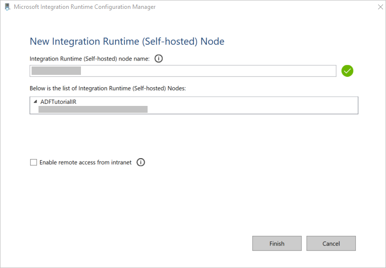 “新建 Integration Runtime 节点”窗口