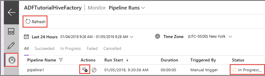 Monitor pipeline runs
