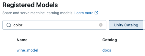 在 Unity 目录模型 UI 中按标记搜索模型。