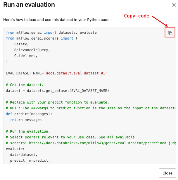 复制代码片段。