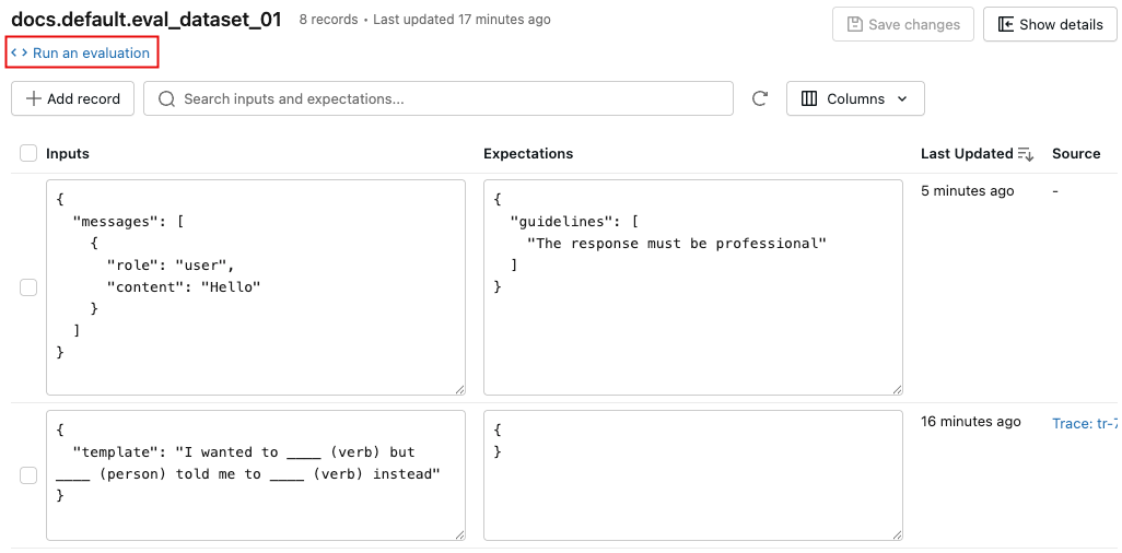 运行评估按钮。