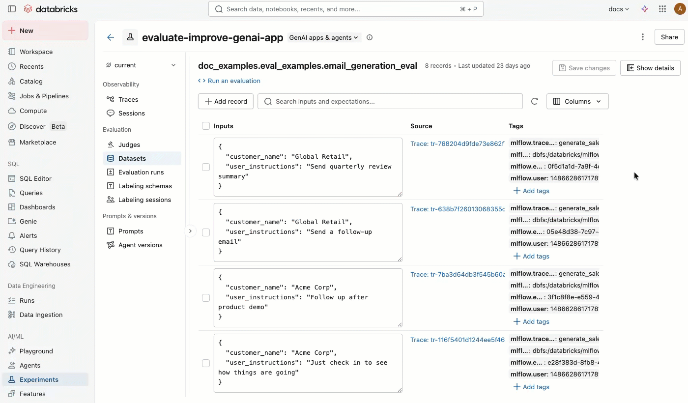 在 UI 中查看源跟踪。