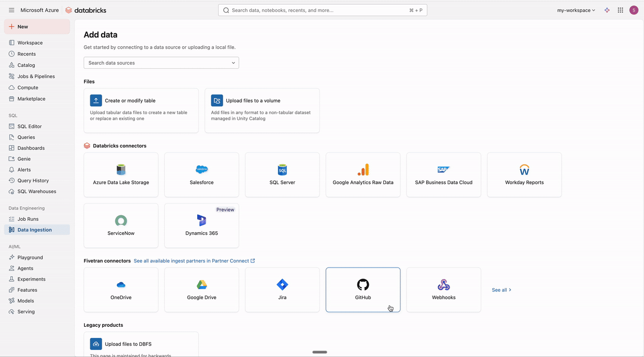 使用用户界面 (UI) 将文件上传到卷