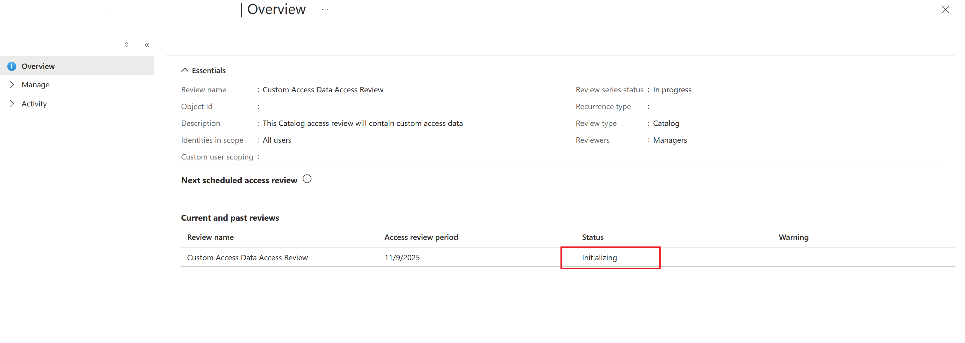 初始化访问审核状态。